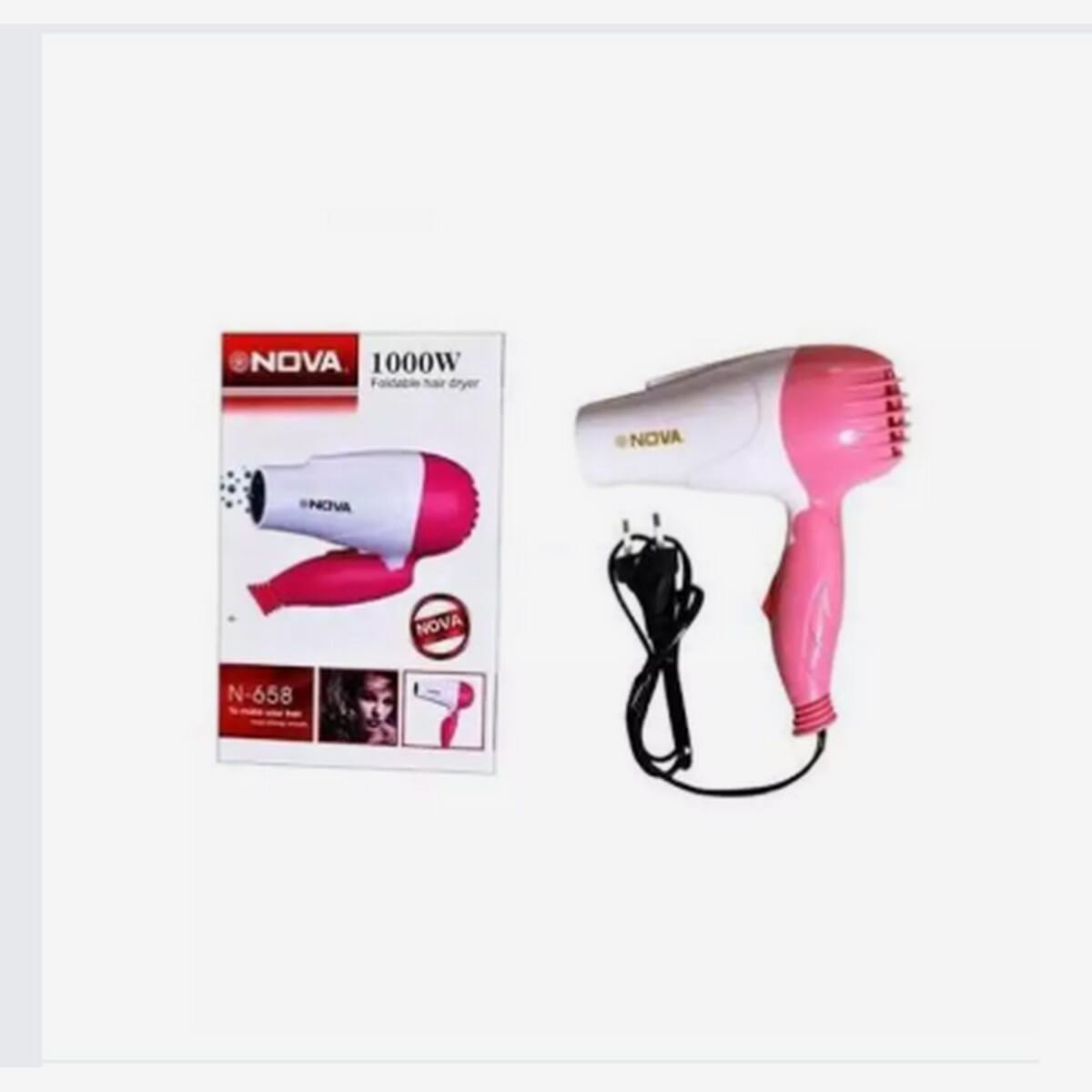 Nova Foldable Mini Hair Dryer 1000W Nv 1290 Daraz .np