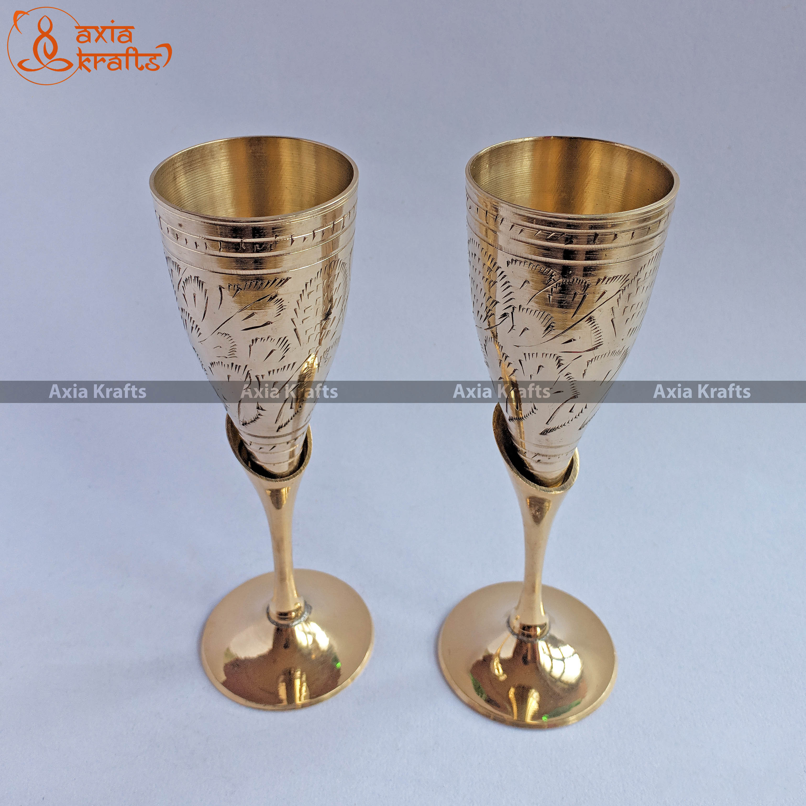 Brass Wine Glass Set 90 ml 6.5 (Heavy) Decorative items Gift