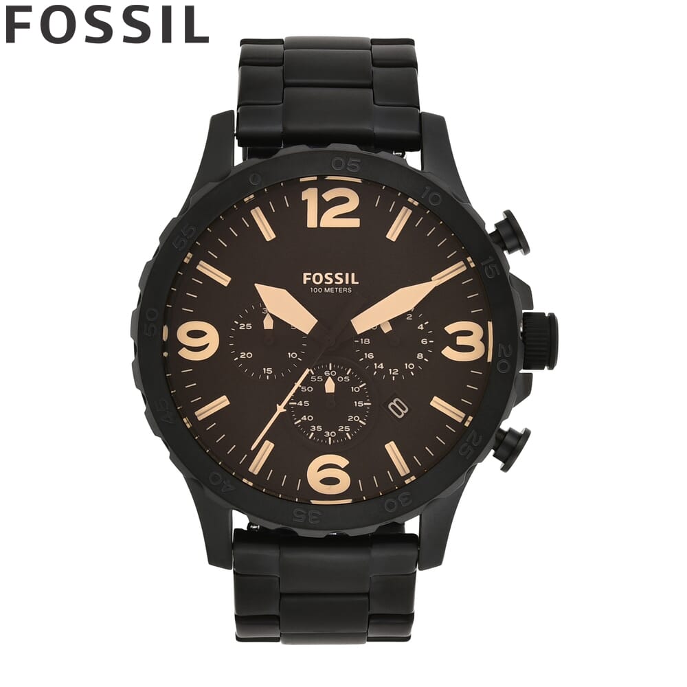 Fossil Nate Black Men Watch JR1356: Buy 