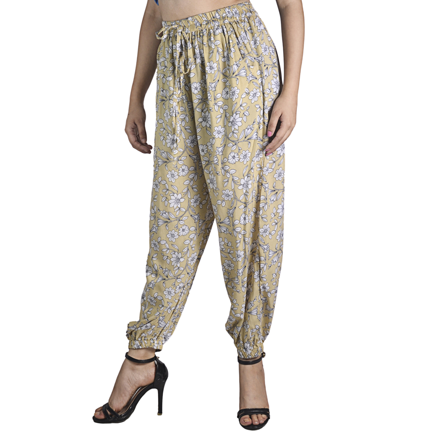 Floral Printed Cotton Plaso Styled Trousers(print may very) By Arushi