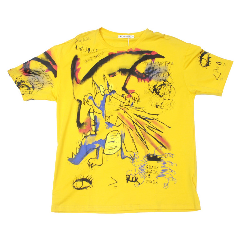 Yellow Dragon Print T-Shirt For Men 