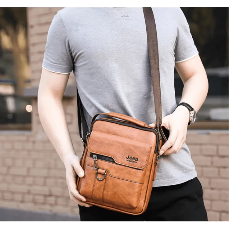 Men's Stripe PU Leather Clutch Bag