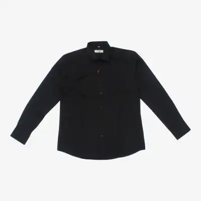 Black Cotton Full Sleeve Formal Shirt For Men