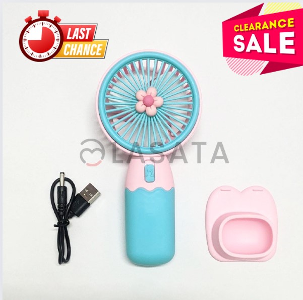 Cute Korean Design Mini Portable Fan with Lithium Rechargeable Battery