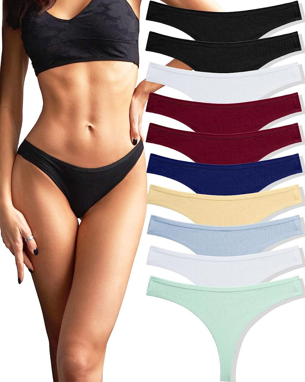 5-pcs of Thongs for Women Breathable Low Rise Bikini Panties Women Underwear  Sexy