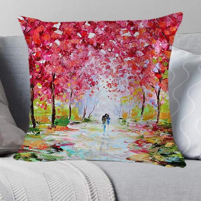 Flower Pattern Printed Cushion Cover