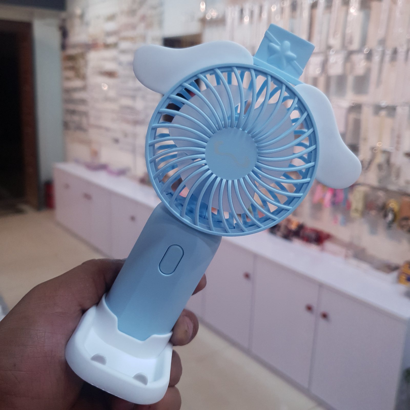 Rabbit Ear Cute Korean Design Mini Portable Fan with Lithium