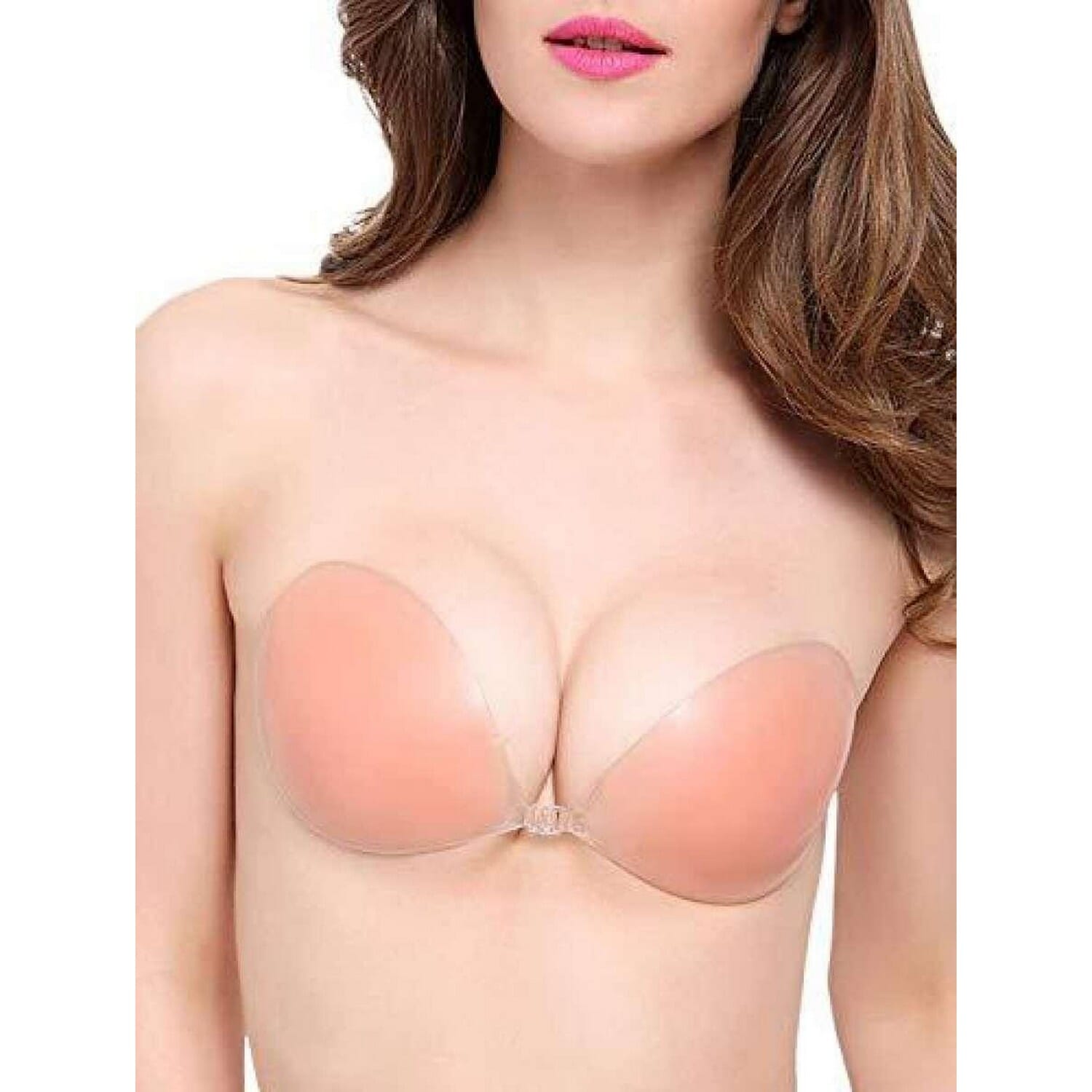Free Bra Women's Self Adhesive Silicon Backless Strapless Push-Up Bra  (Beige)