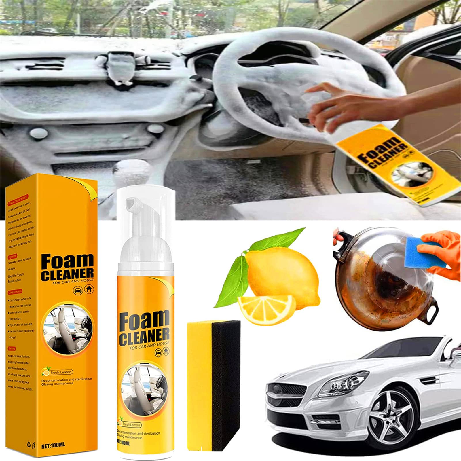Foam Cleaner Spray Multipurpose Car Care Cleaner Foam Spray, Car Cleaning  Spray 650 ml at Rs 135/piece, Car Cleaner Spray in Hyderabad