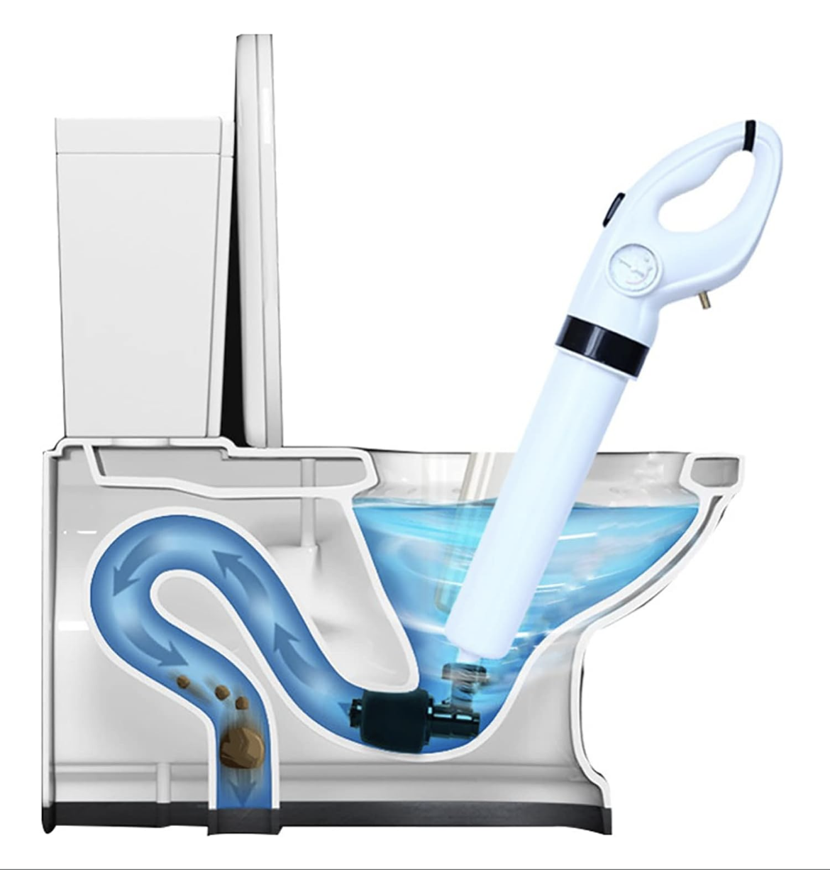 Air Drain Blaster Sink Plunger Air Power Drain Blaster Manual Pump Cleaner Pipe Blaster High Pressure Plunger For Bath Toilet Sink Floor Drain Kitchen