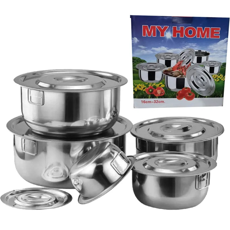 My Home 5 Pieces Stockpot Set Stainless Steel Stockpots