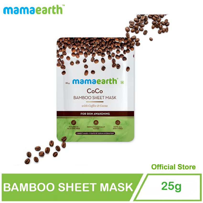 mamaearth Coco Bamboo Sheet Mask with Coffee & Cocoa for Skin Awakening (25g)