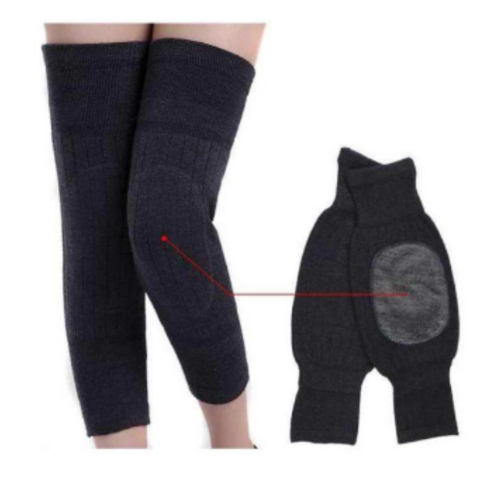 Pair of Thick Fur Cashmere Wool Knee Warmers Sleeve for Both Men and Women