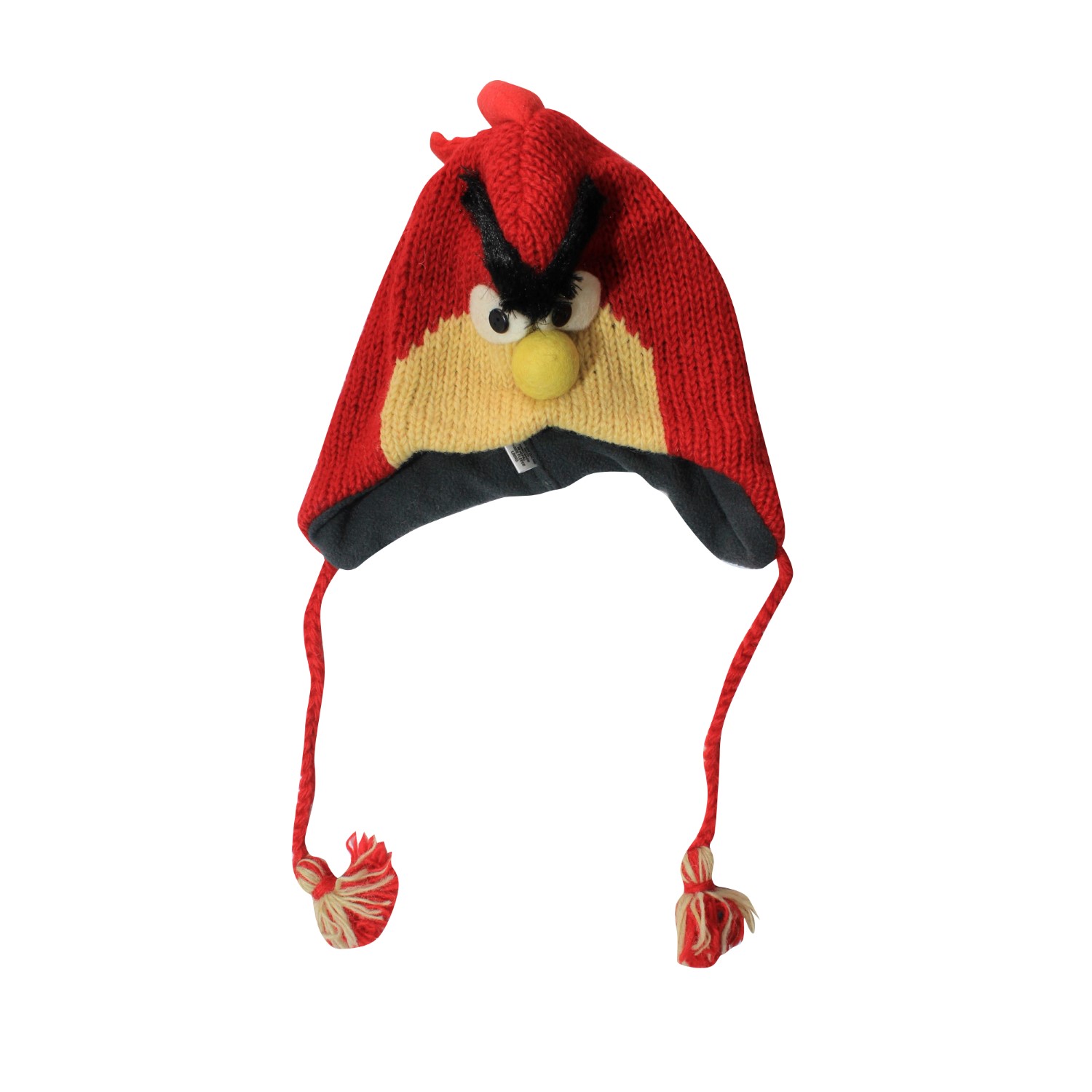 Red/Cream Angry Bird Design Ear Flap Cap