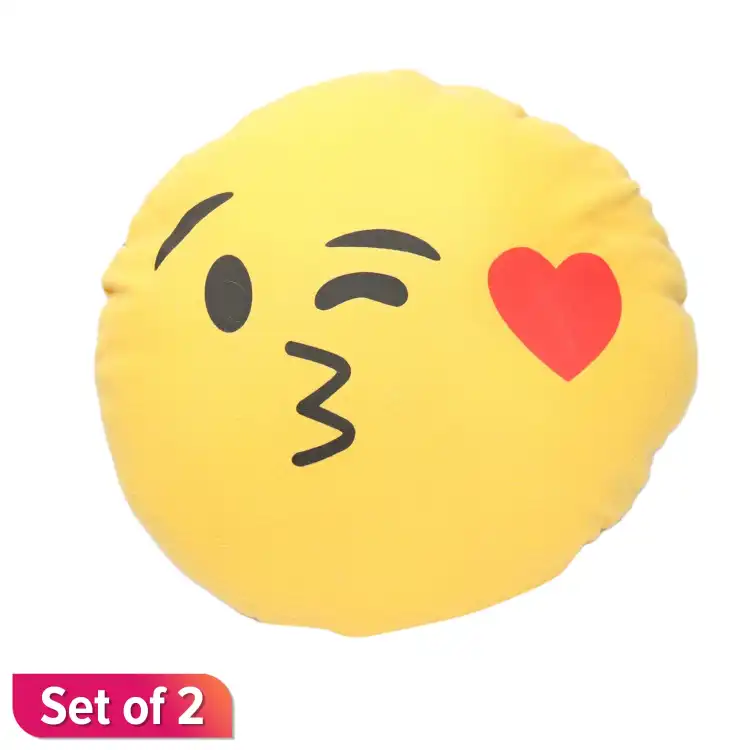 Kissing emoji cheap pillow