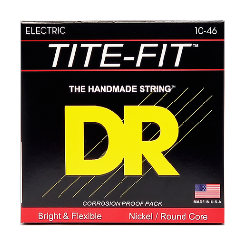 DR Strings TITE-FIT - Nickel Plated Electric Guitar Strings: Medium 10-46