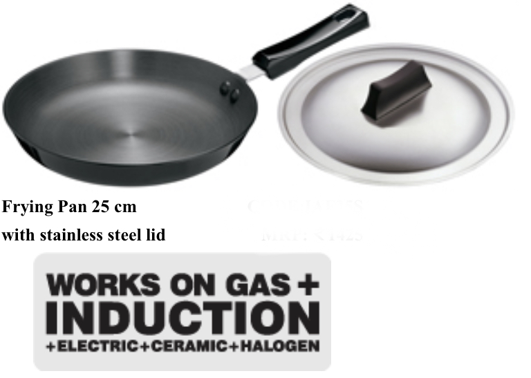 Home & Garden Hawkins Futura Cookware Hard Anodized Fry Pan Work on Gas Induction 25 cm TE6272469