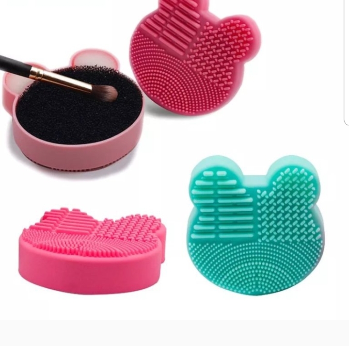 Makeup Brush Clean Color Silicone Cleaner Sponge Pad 1 Brushes In Dry