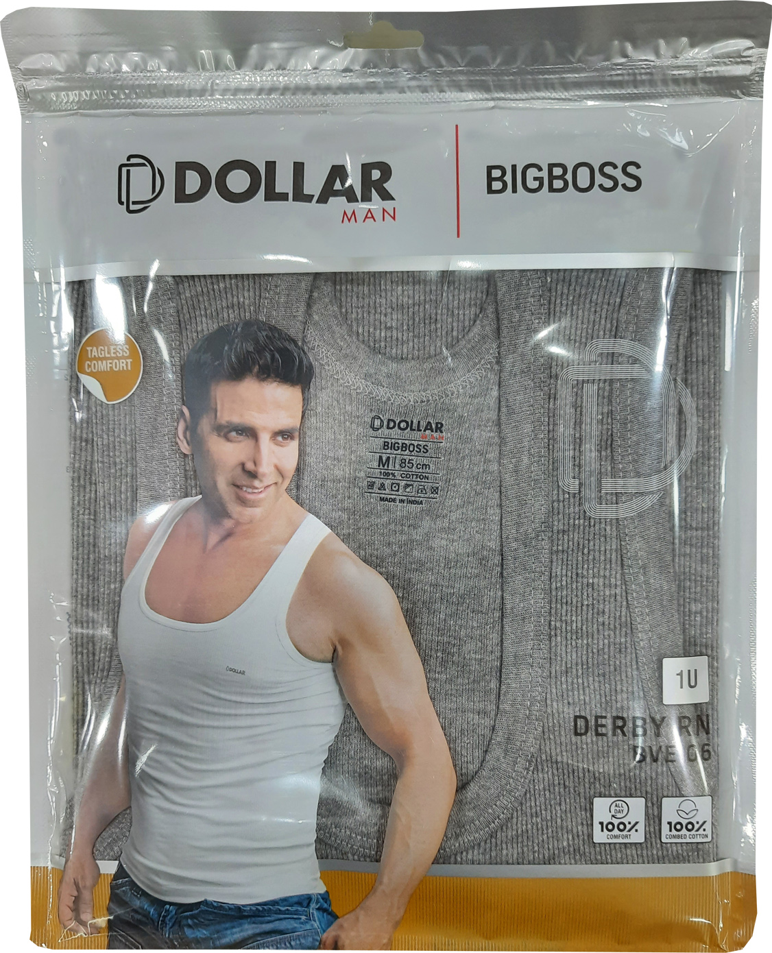 Dollar Big Boss Men Pack Of 2 Cotton Sando Vest - Multisize