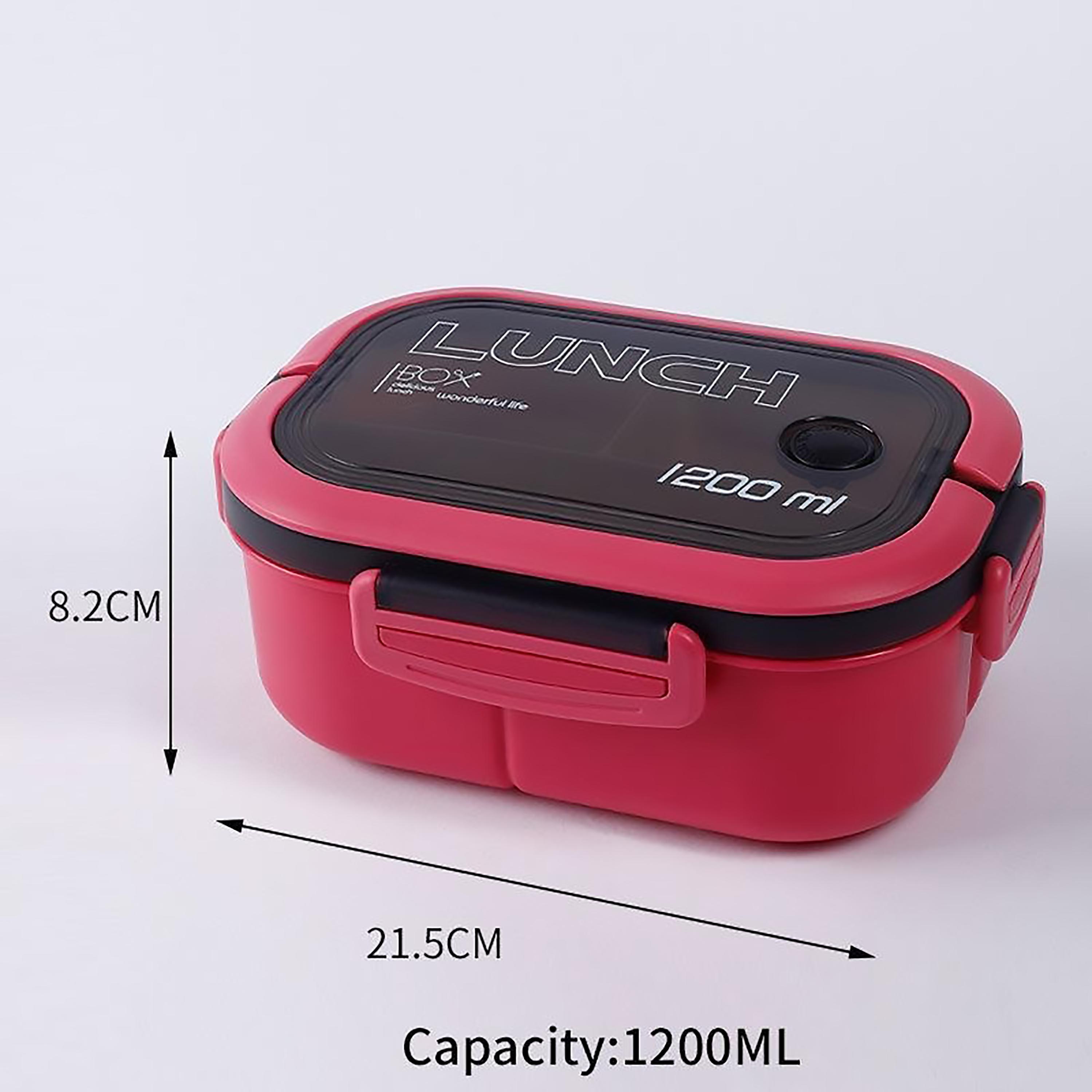 Microwavable 6 Partition Bento Leakproof Lunchbox With Spoon And Fork