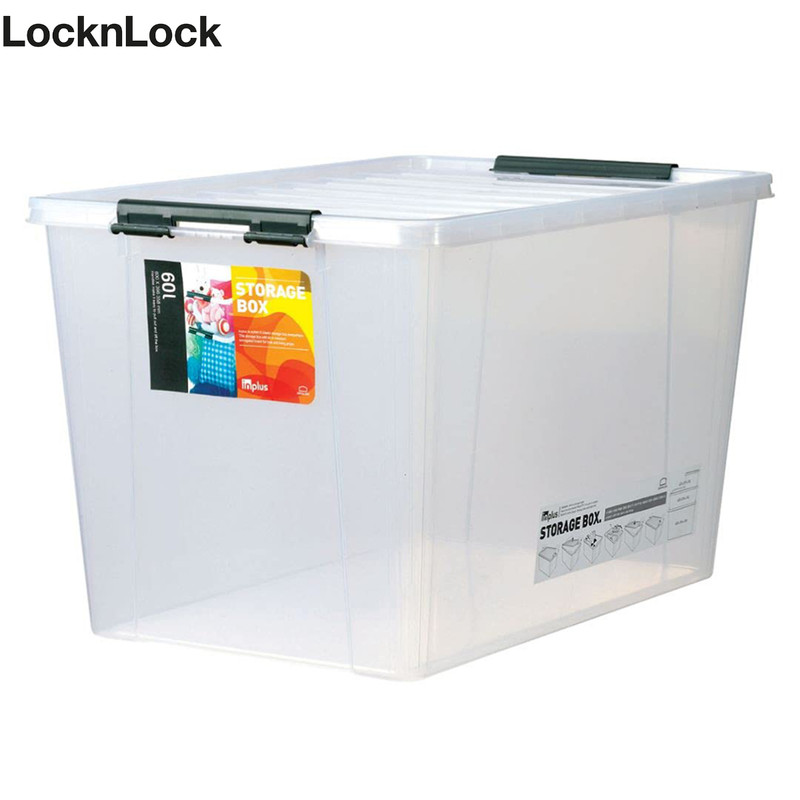 LocknLock Easy Clip Storage Box 60L Natural | Stackable & Multipurpose ...
