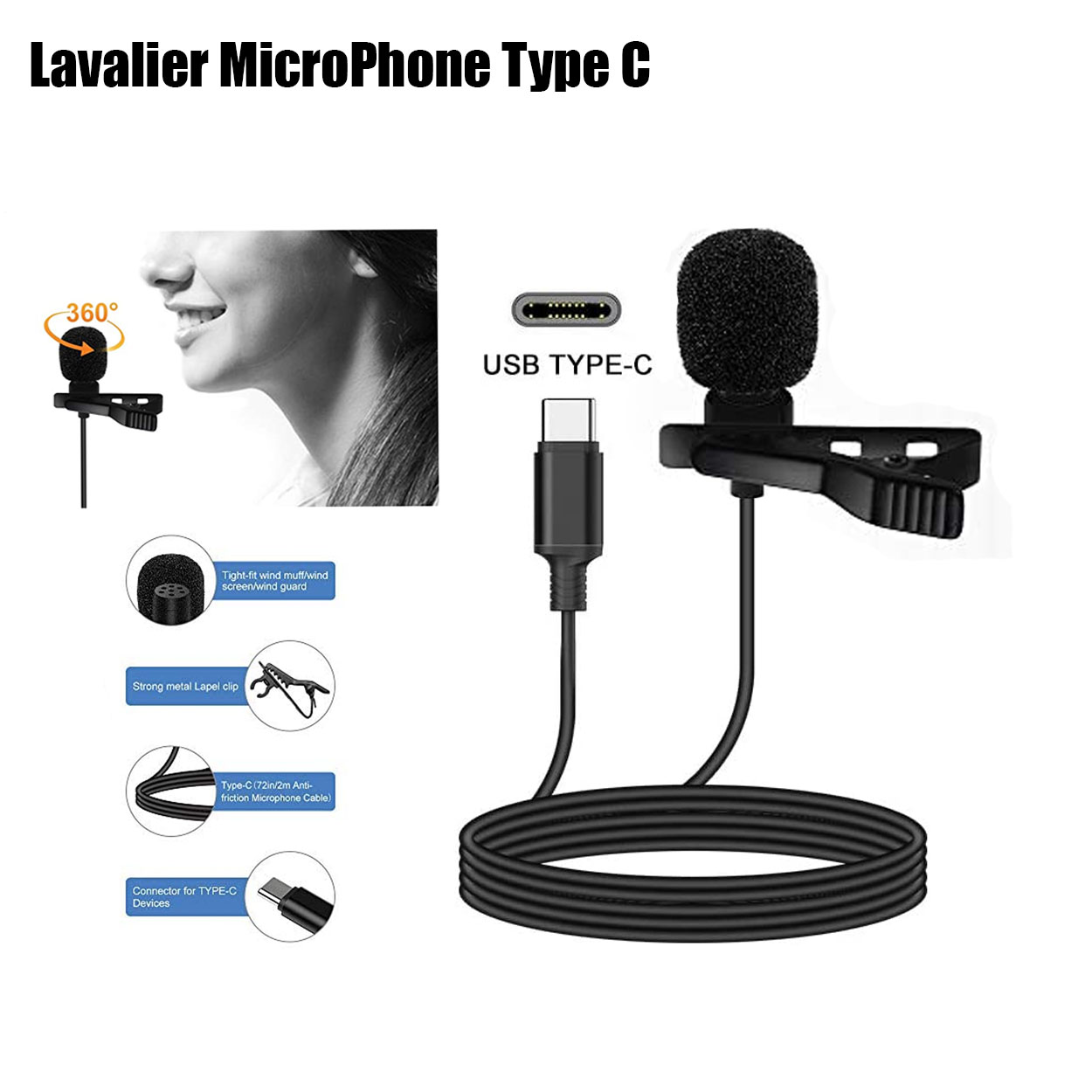 SHIP Dynamic Wireless Lavalier Plug & Play Microphone T5 Lapel Mic System  for  Facebook Live Stream, Instagram Reels Video Recording Vlog for  Type-C, Android & iPhone, Laptop, Desktop : : Musical