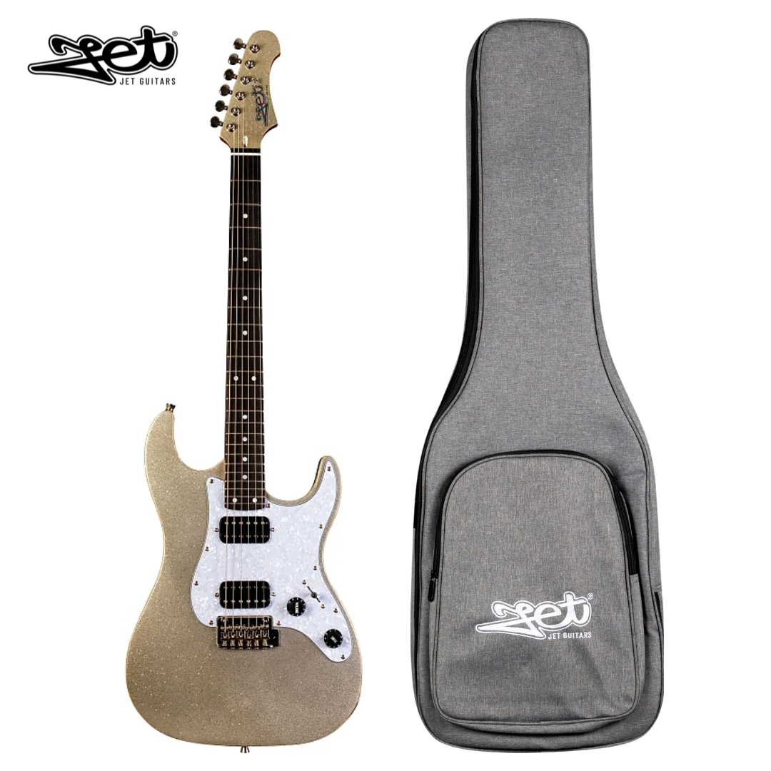 Jet Guitars JS 500 SLS HH Roasted Maple Silver Sparkle w/ Gigbag
