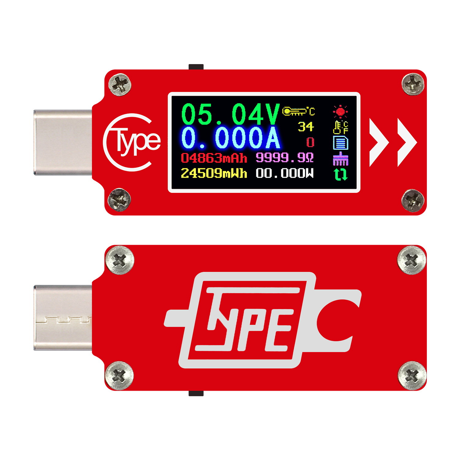 TC64 Type-C Color LCD Display USB Voltmeter Ammeter