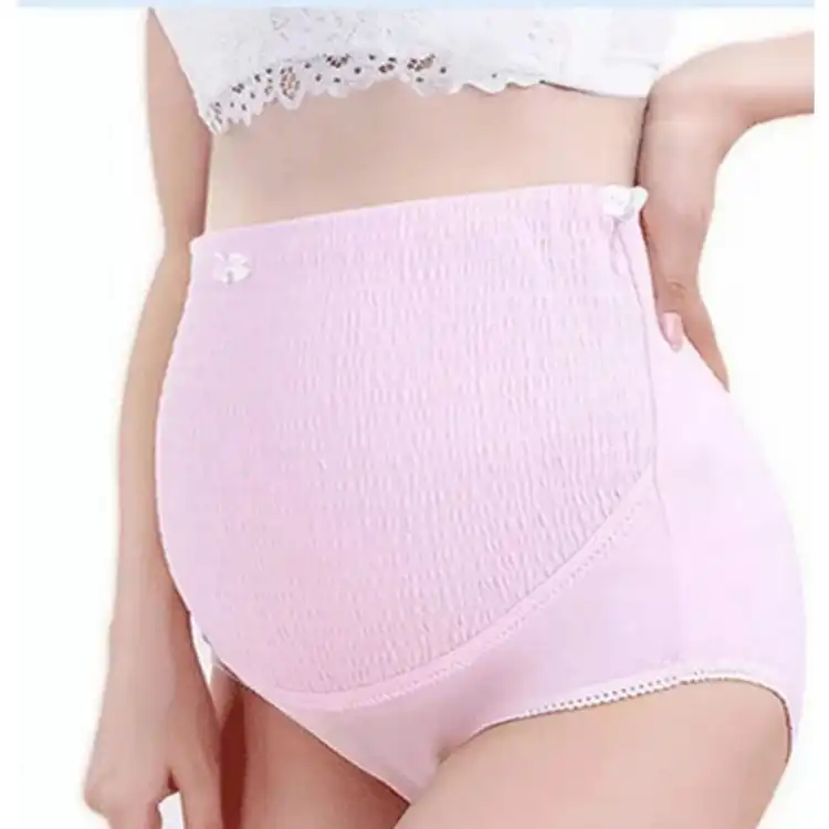 1pcs High Waist Cotton Pregnant Panties, Underwear For Women Adjustable  Maternity Intimate