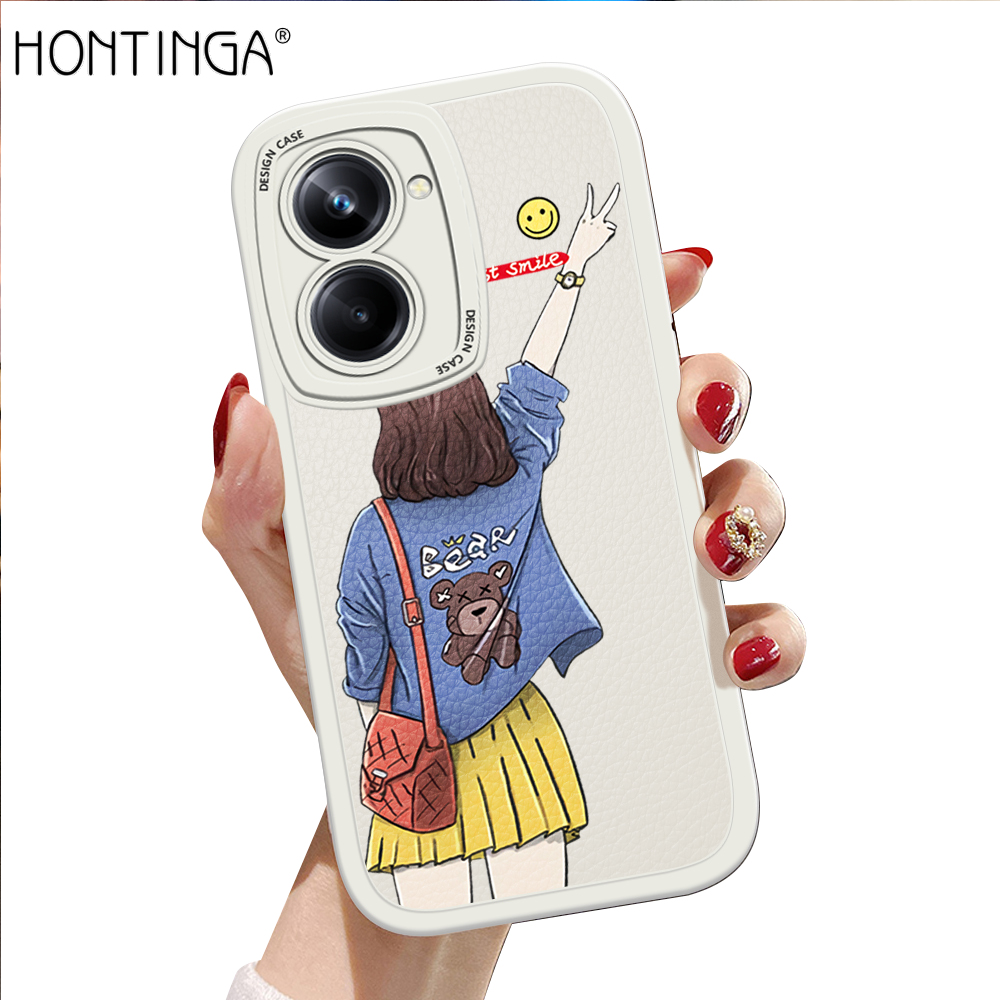 Funda Transparente BORYA Para Realme 10 4G - Silicona Suave, Antigolpes, Diseño Flores Y Gato