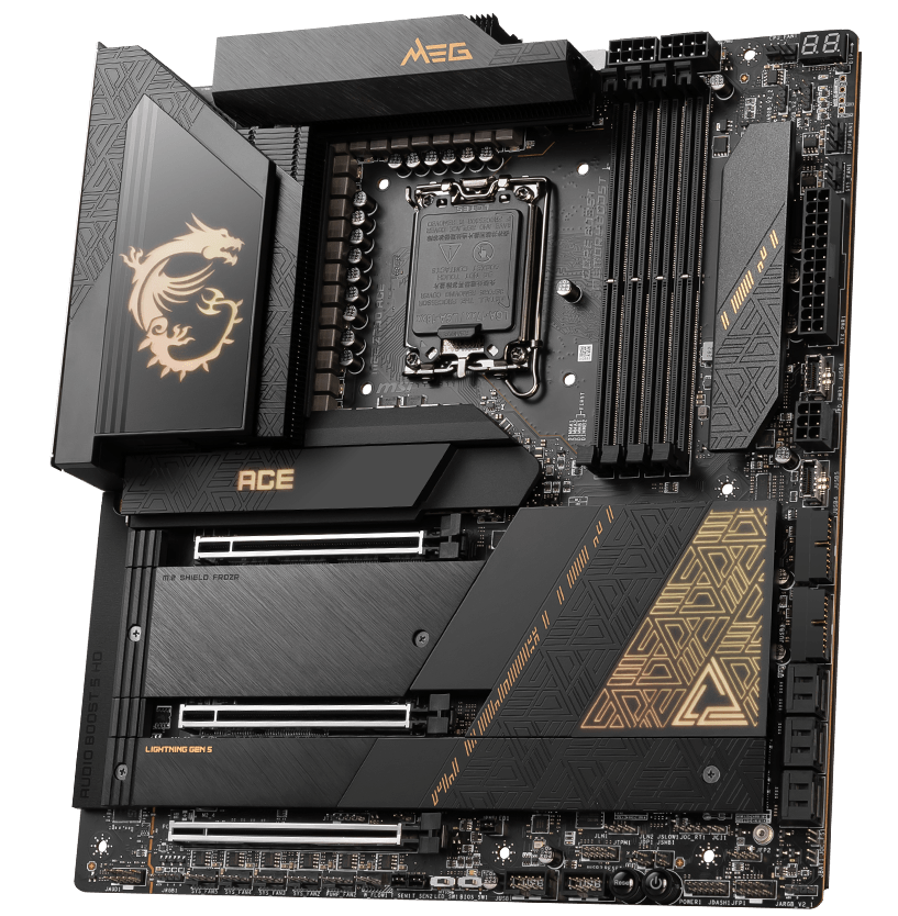 MSI MEG Z790 ACE Gaming Series Motherboard (E-ATX, Support 12th & 13th Gen Intel Processor, DDR5, PCIe Gen 5.0, Gen5 M.2, Dual 2.5G LAN, USB 3.2 Gen2, USB Type-C DisplayPort, 2x Thunderbolt4, Wi-Fi 6E