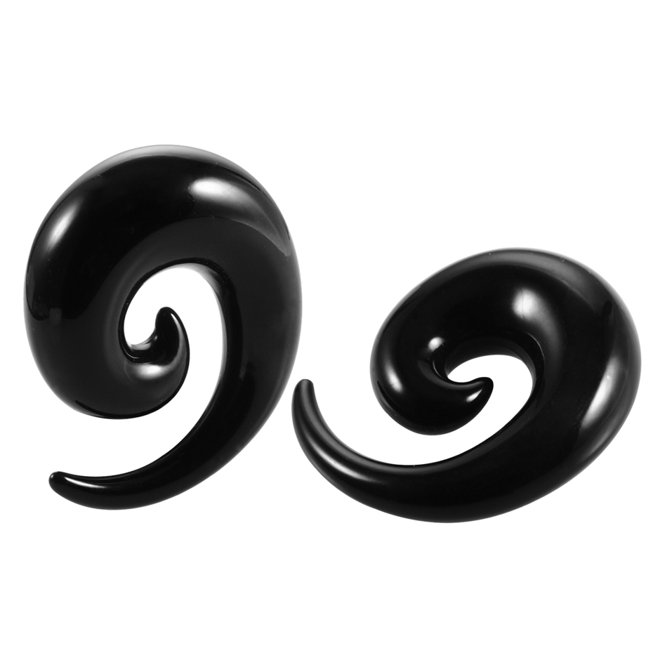 【Big-Sales】 Black&White Spiral Ear Taper Gauges Stretching Plug Tunnel Ear Expander For Uni Jewelry