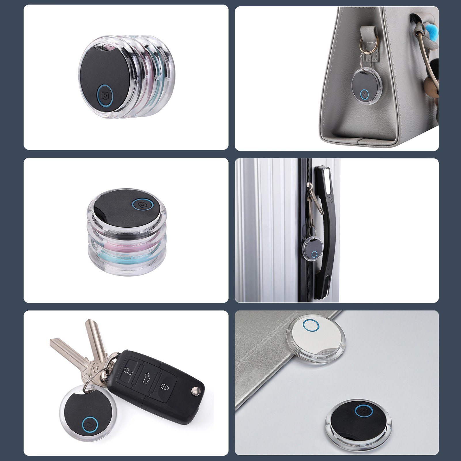 GPS tracker compatible with iOS/Android for pets/keys. 