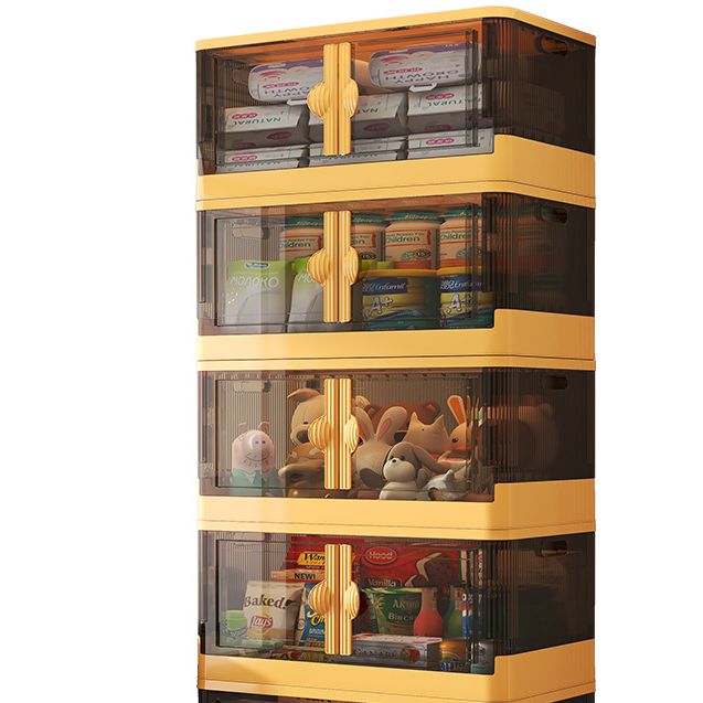 Closet Organizer Collapsible Storage Cabinet Wide Open Containers (Four Layers)