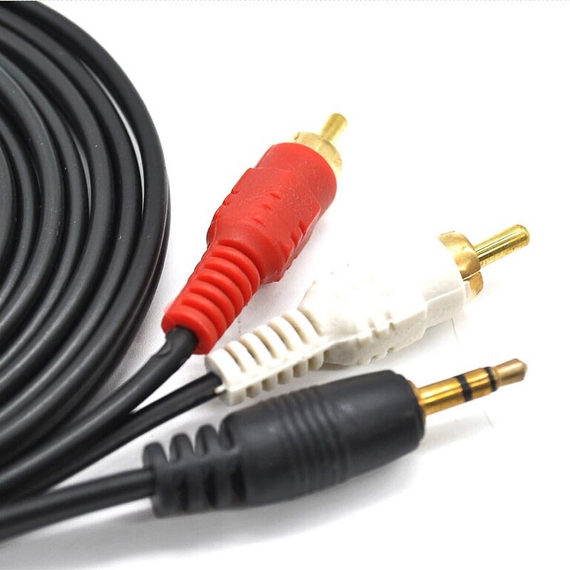 5M 3.5mm Stereo Male Jack to 2 RCA Male AV cable -Black