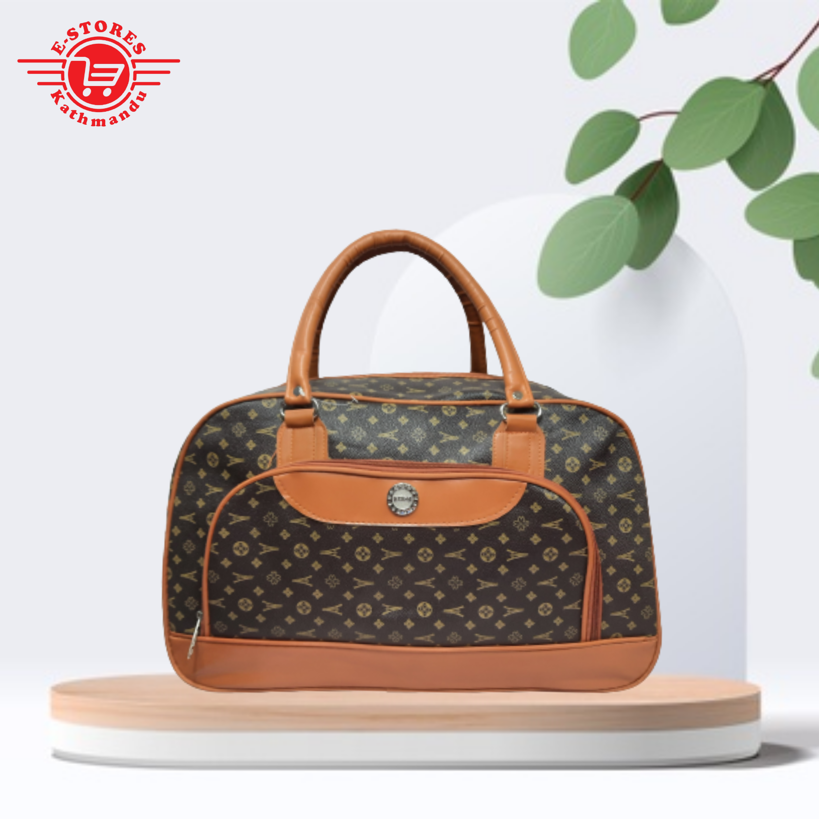 PU Leather Printed New Edition Duffle Luggage Travel Bag For Women Small-999
