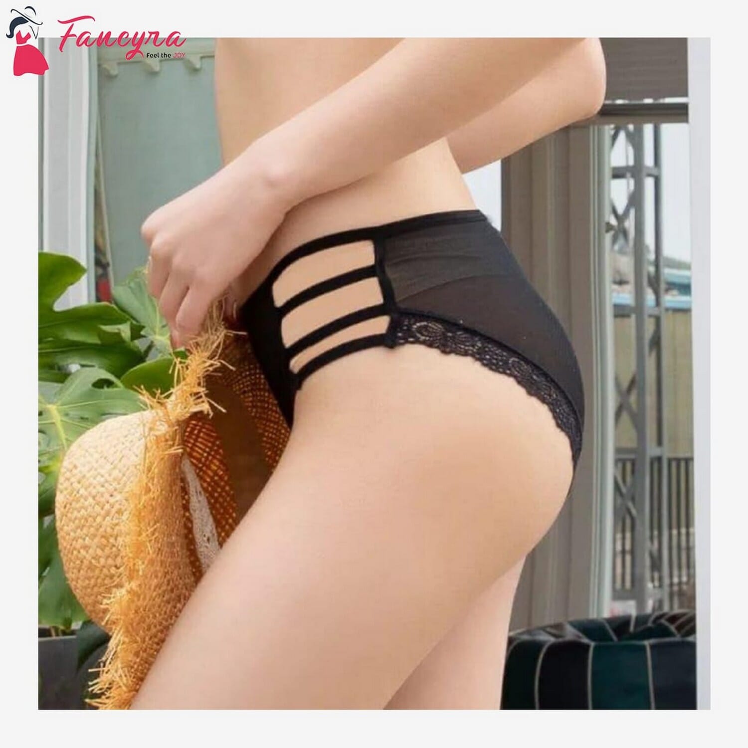 Women's Lace Thongs Free Size Black Color