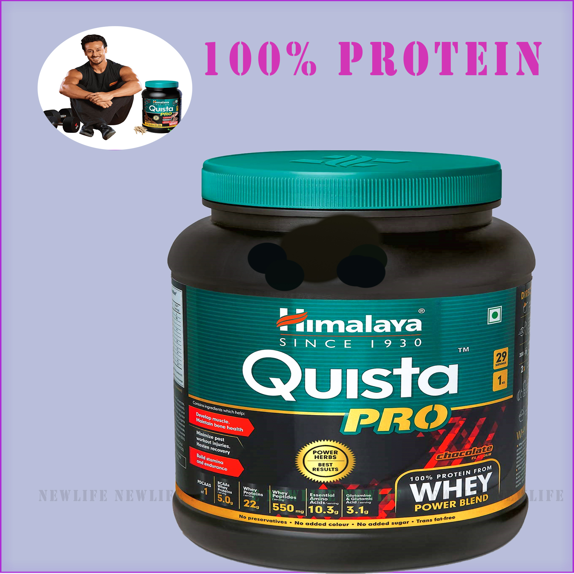 Himalaya Quista Pro Advanced Whey Protein Powder 1kg (Chocolate