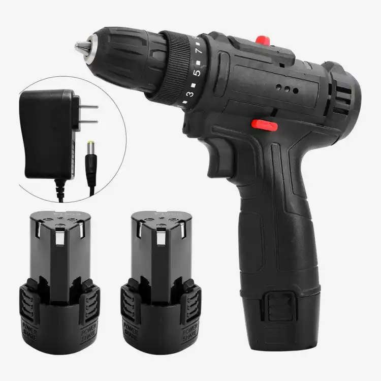 Double Battery Electric Cordless Rechargeable Drill Machine