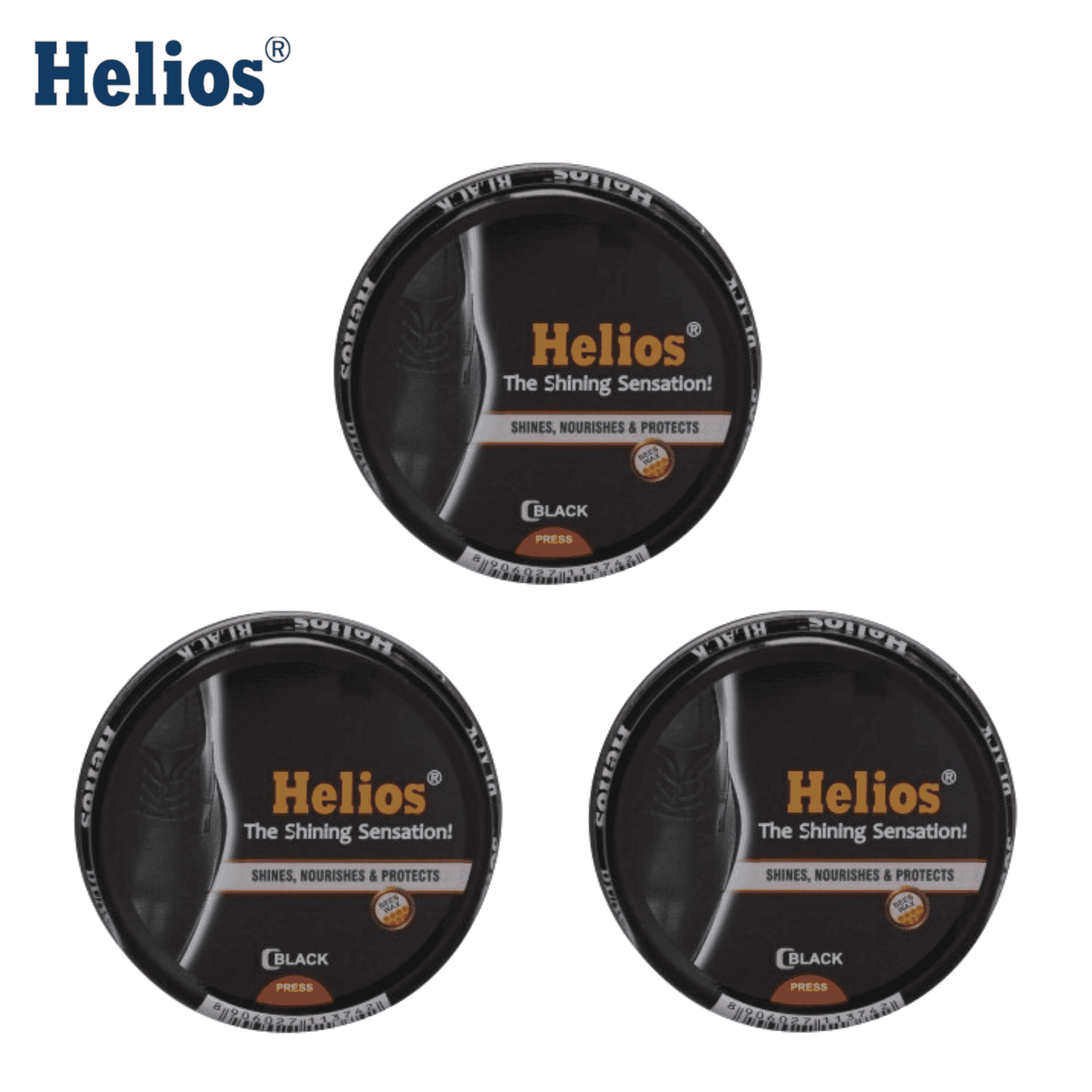 Helios Leather Wax Shoe Polish Value Pack (Set Of 3) Black/Brown/Natural/Tan