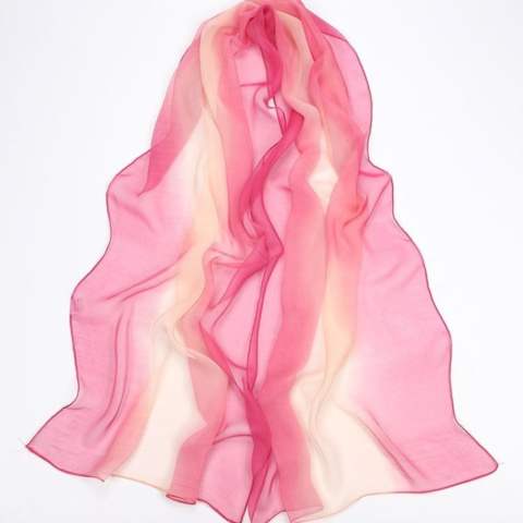 Summer Sun Protection Scarf Gradient Solid Color Literature Pashmina Soft Long Beach Scarves Women