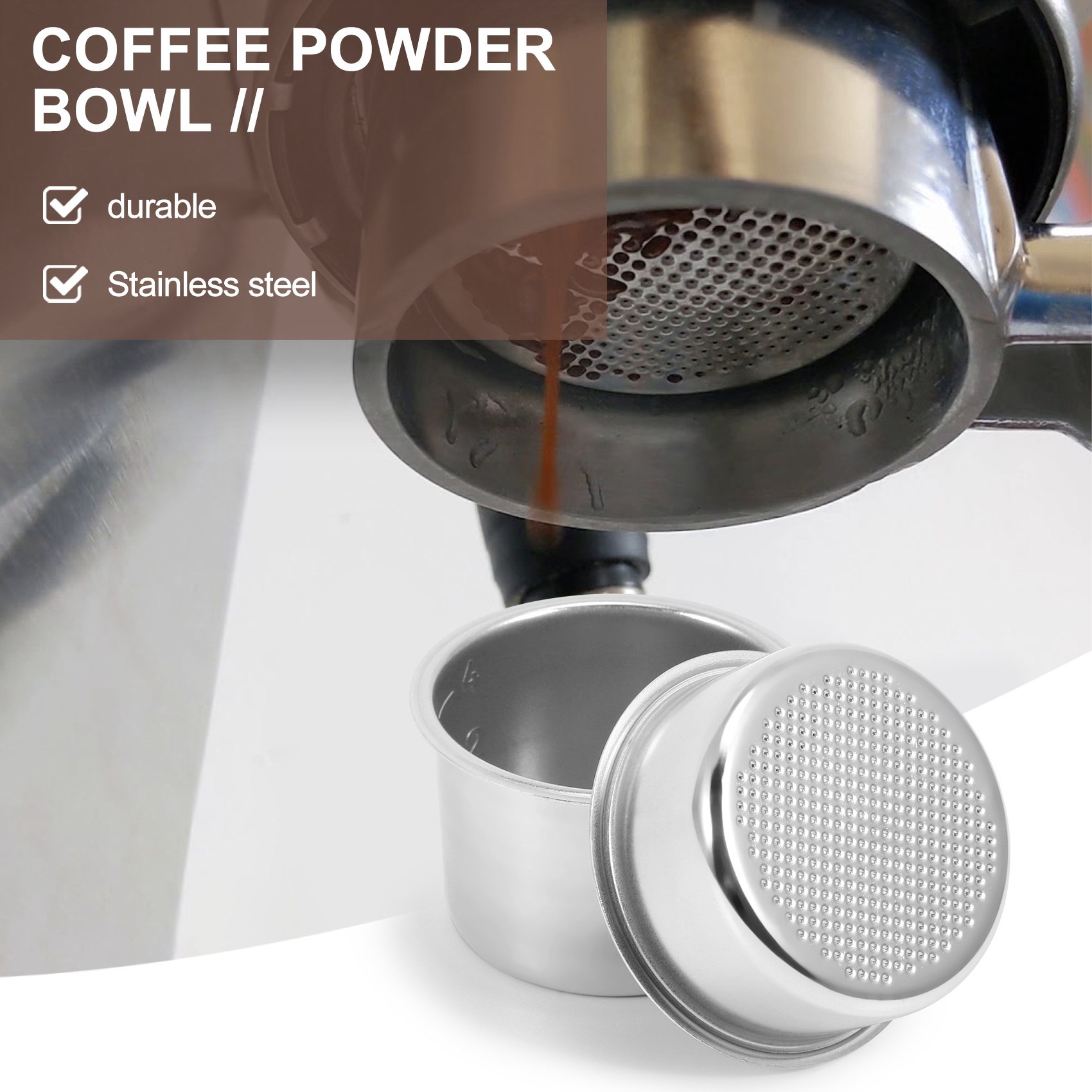 51mm Stainless Steel Coffee Filter Basket - Perfect Fit For Non-Pressurized Portafilter Handles