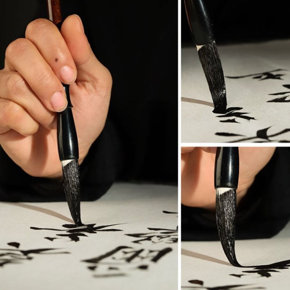 Stone Badger Hair Calligraphy Brush 5pcs Regular Script Writing Landscape Ink Pa