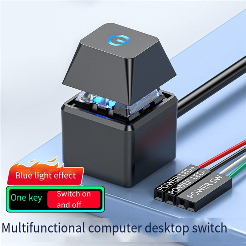 Computer Switch PC Motherboard External Start Light Power ON/OFF Square ...