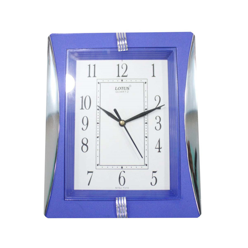 Blue/Silver Wall Clock 7319 9x8"