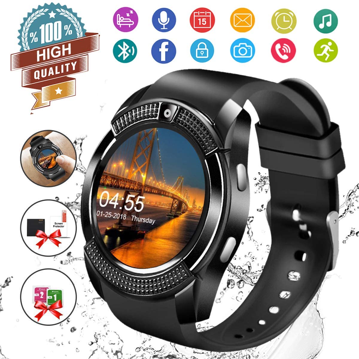 round smartwatch with camera