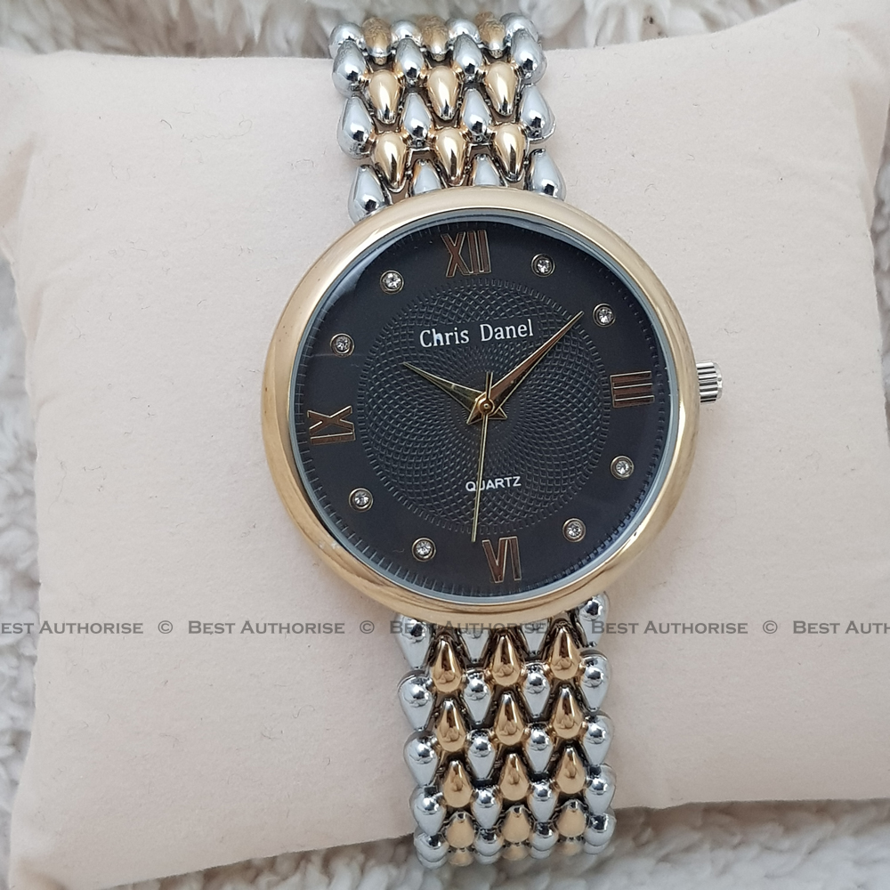 Chris Danel Cd Luxury Quartz Casual Design Waterproof Stainless Steel Strap Wrist Watch With Japan Movement