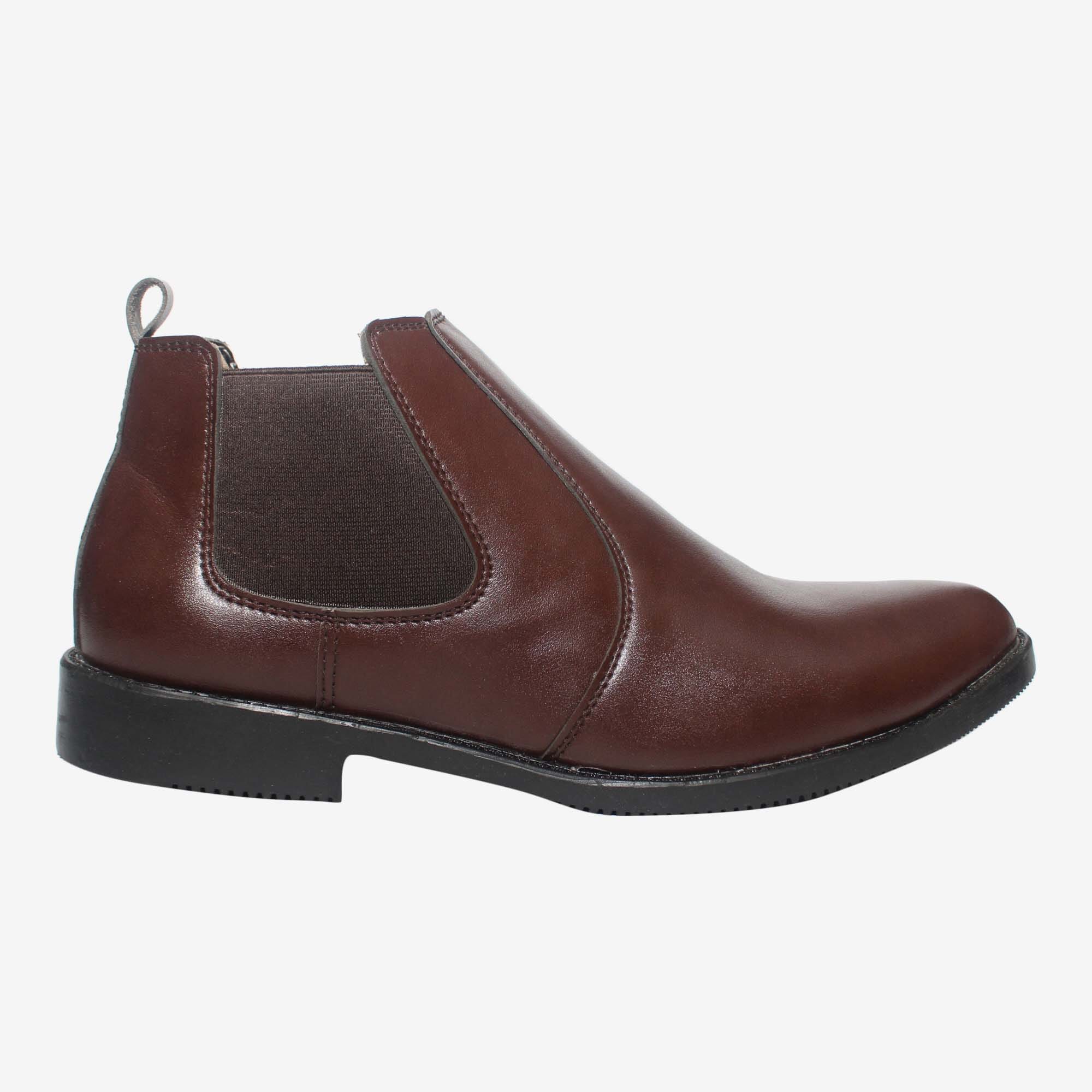 Brown Autumn Winter PU Leather Chelsea Boots For Men