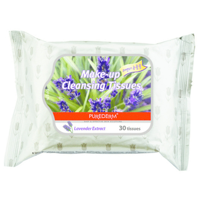 Purederm Makeup Tissues Lavender 30 Pcs