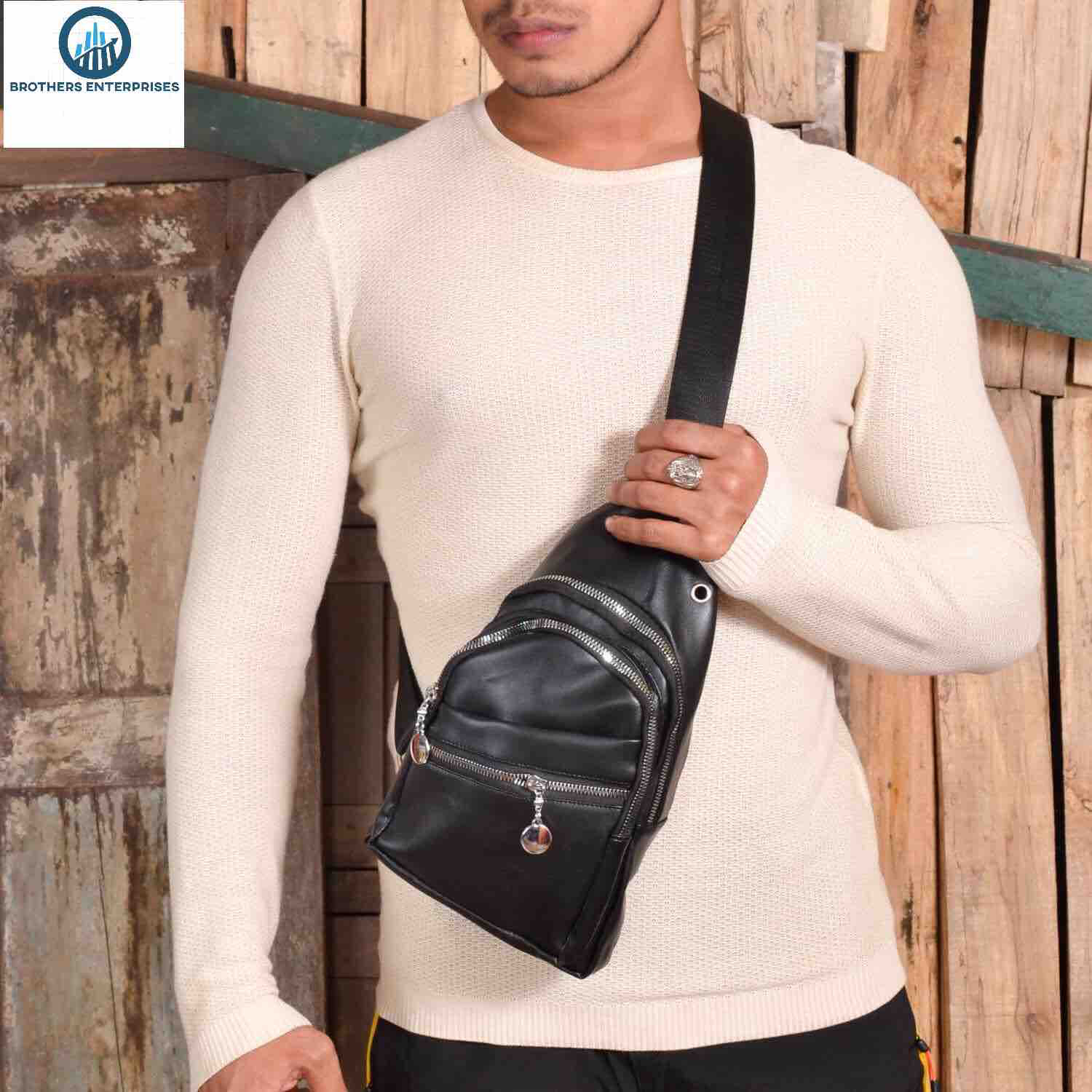 one side leather bag